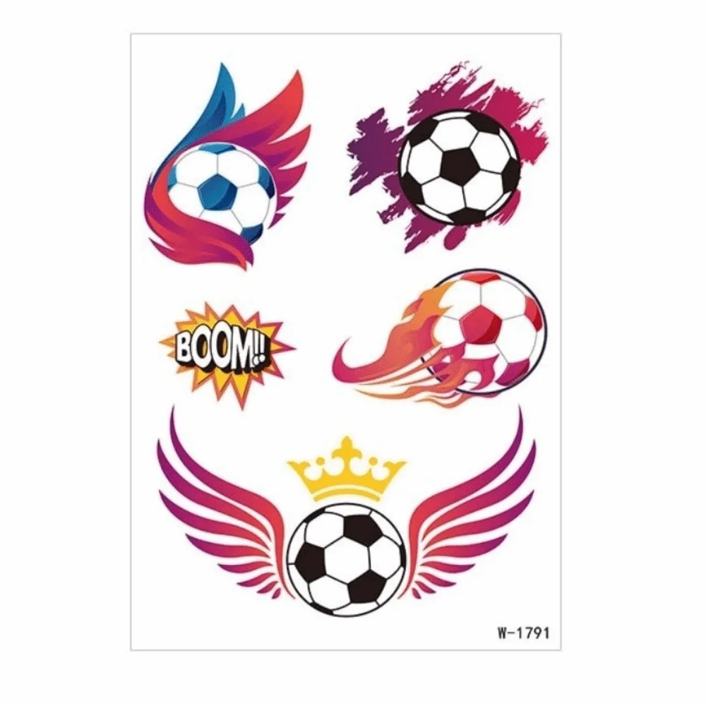 

Sports Event Match Football Tattoo Stickers Y2k Spicy Girl Featuring Fun Cartoon Ball Soccer Body Art Sticker Removable