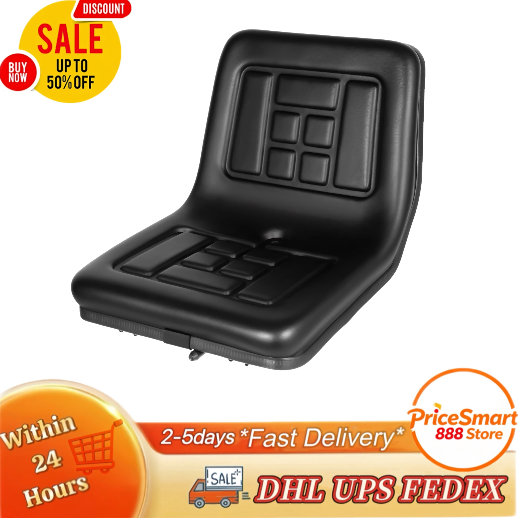 

Black Tractor Seat - Small Combination, 220Lbs Load-bearing Capacity, Ergonomic and Comfortable, Easy to Clean, Drainage Hole