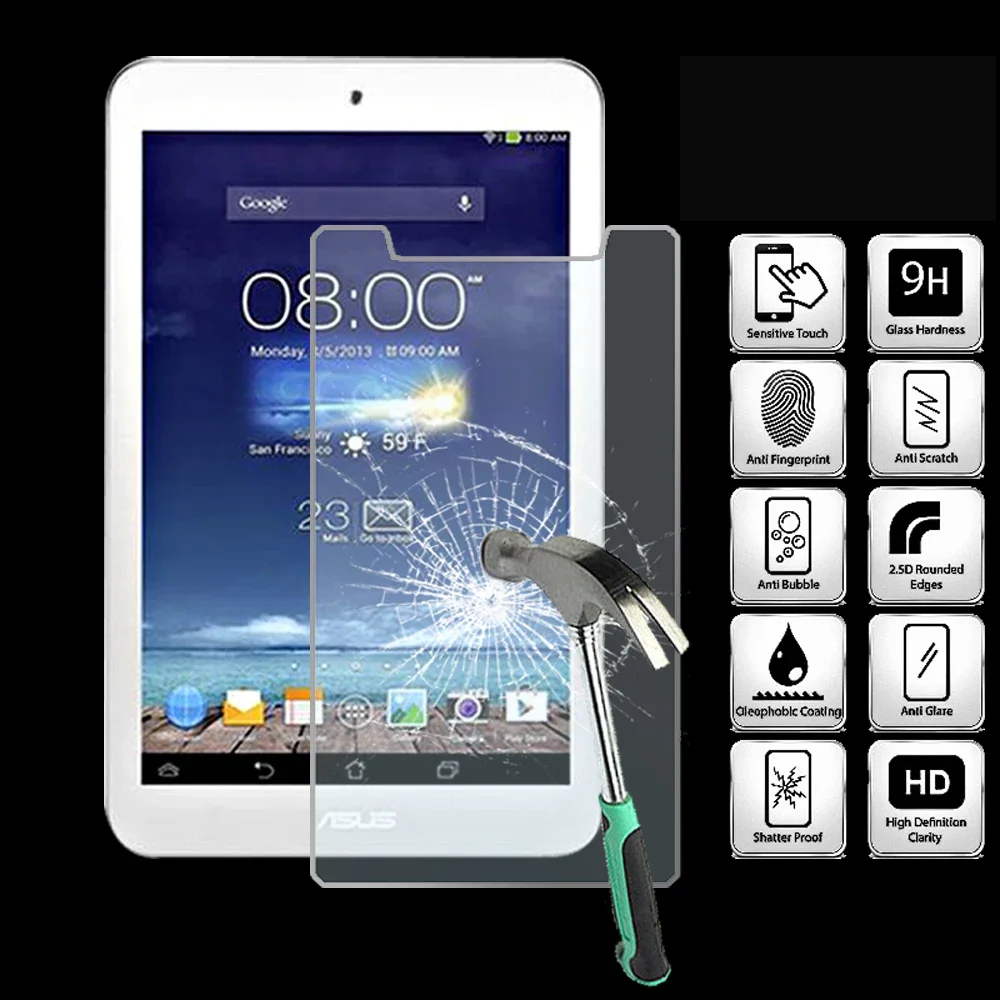 

For Asus MEMO Pad 8 ME180A Tablet Tempered Glass Screen Protector Cover Explosion-Proof Anti-Scratch Screen Film