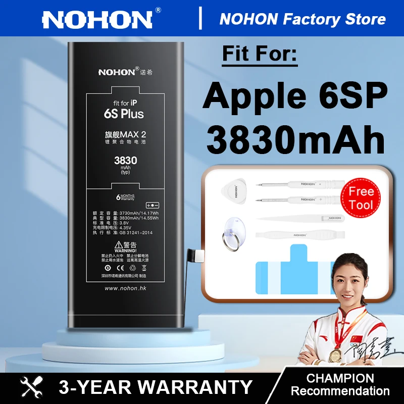 Nohon Battery for Apple iPhone  6S Plus 6SP 6SPlus High Capacity Long Lasting 3830mAh Battery Bateria for 6sp with Free Tools