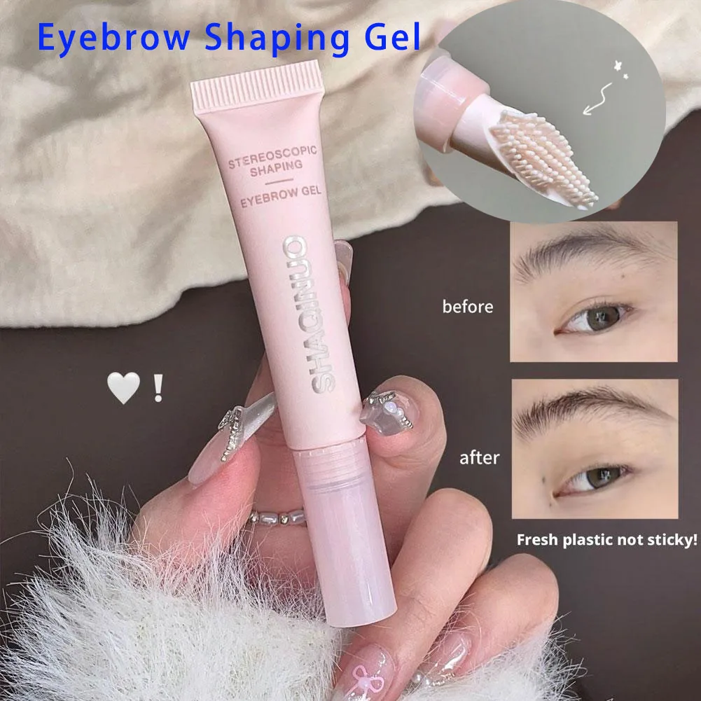 Gel modelador de sobrancelha transparente, gel modelador de sobrancelha à prova d'água natural de longa duração 3d intensificadores de sobrancelha