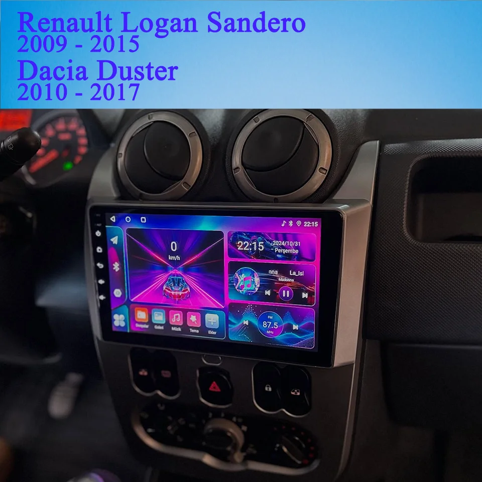 

For Renault Logan Sandero 2009 - 2015 For Dacia Duster 2010 - 2017 Autoradio Video Audio Music Player GPS Navi DVD Cassette WiFi