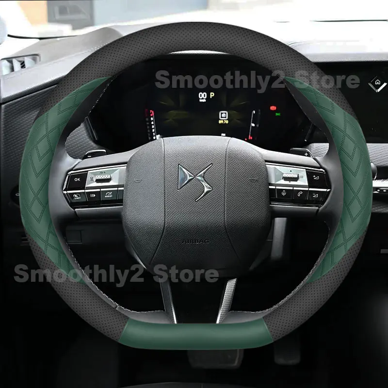 Leather Car Steering Wheel Cover For DS3 DS4 DS5 DS 7 Crossback Interior Accessories 3