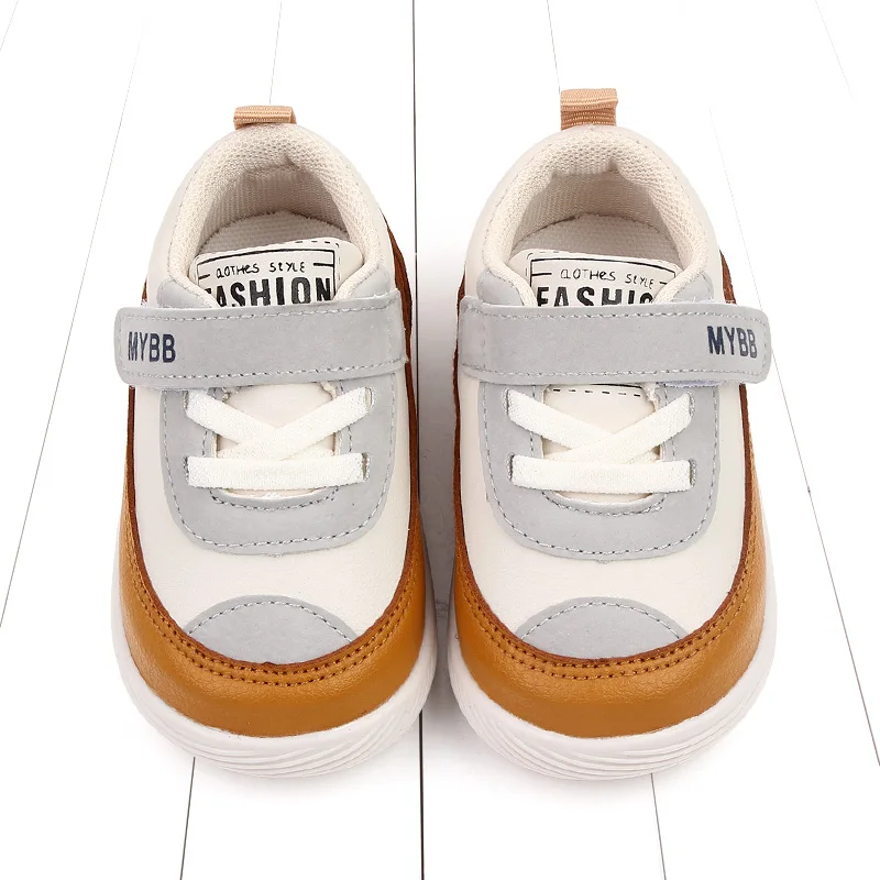 Baby Outdoor Walking Shoes Rubber Sole Soft PU Leather Chirldren Sneaker Infant Shoes Warm Lining Inside 2023 Baby New Fashion