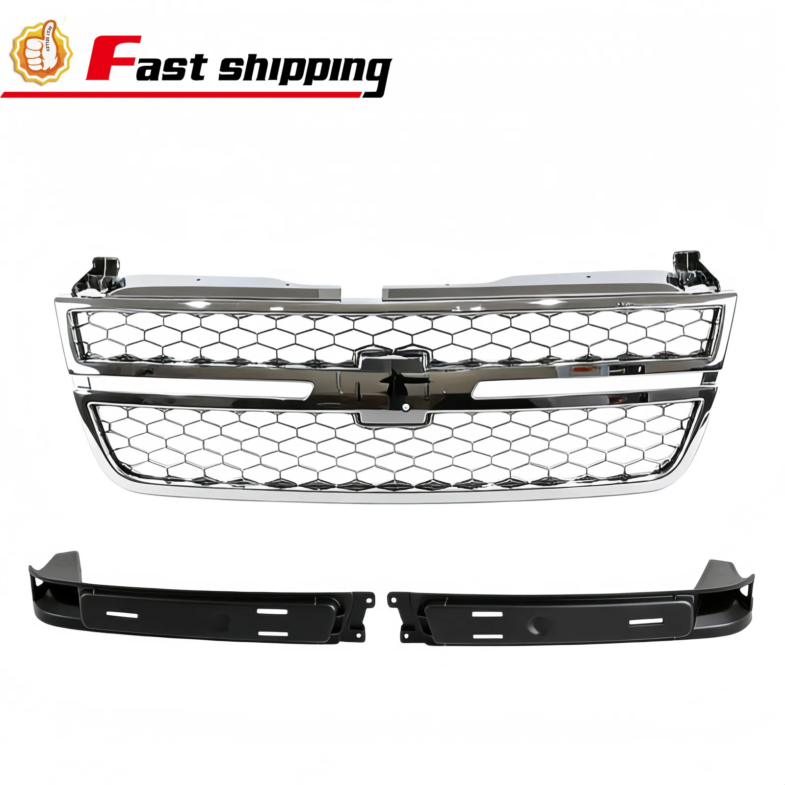 

For Silverado 1500 2500 3500 HD 2003-2007 Full Chrome Front Upper Grill LT Style