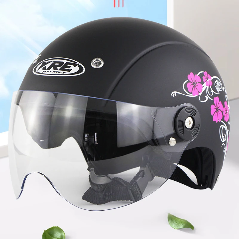 Riding Half Helmet Protective Helmet Motorcycle Bicycle Safety Helmet High-strength ABS Shell Protective Helmet Riding Equipment