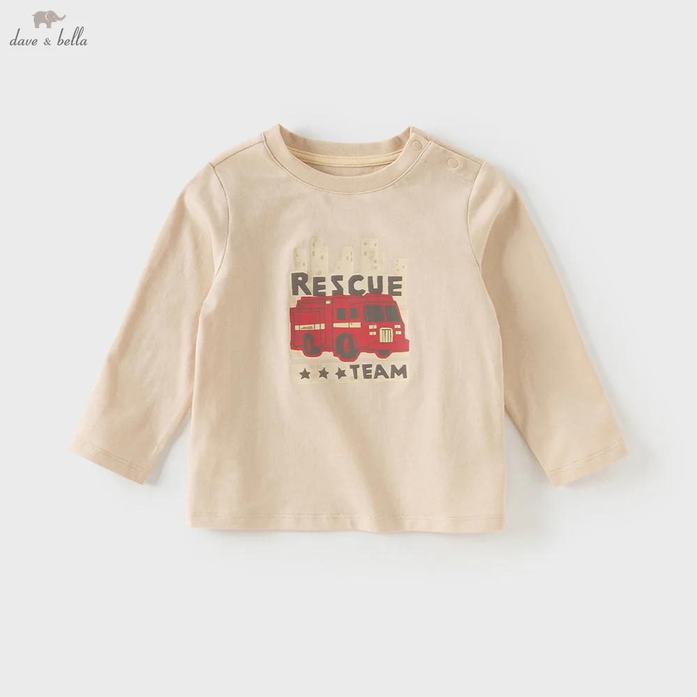

Dave Bella Boys Long Sleeve T-Shirt Kids Printed Autumn Spring T-shirt Tops Baby Cotton Casual Outdoor Brother Clothes DB3253234