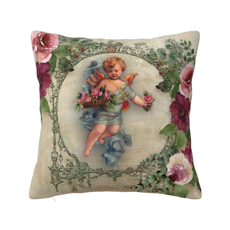 Pillow cover 50x50 Pillow cases covers Vintage Rose Angel Home Decoration Luxury Cushion Cover Square Pillowcase