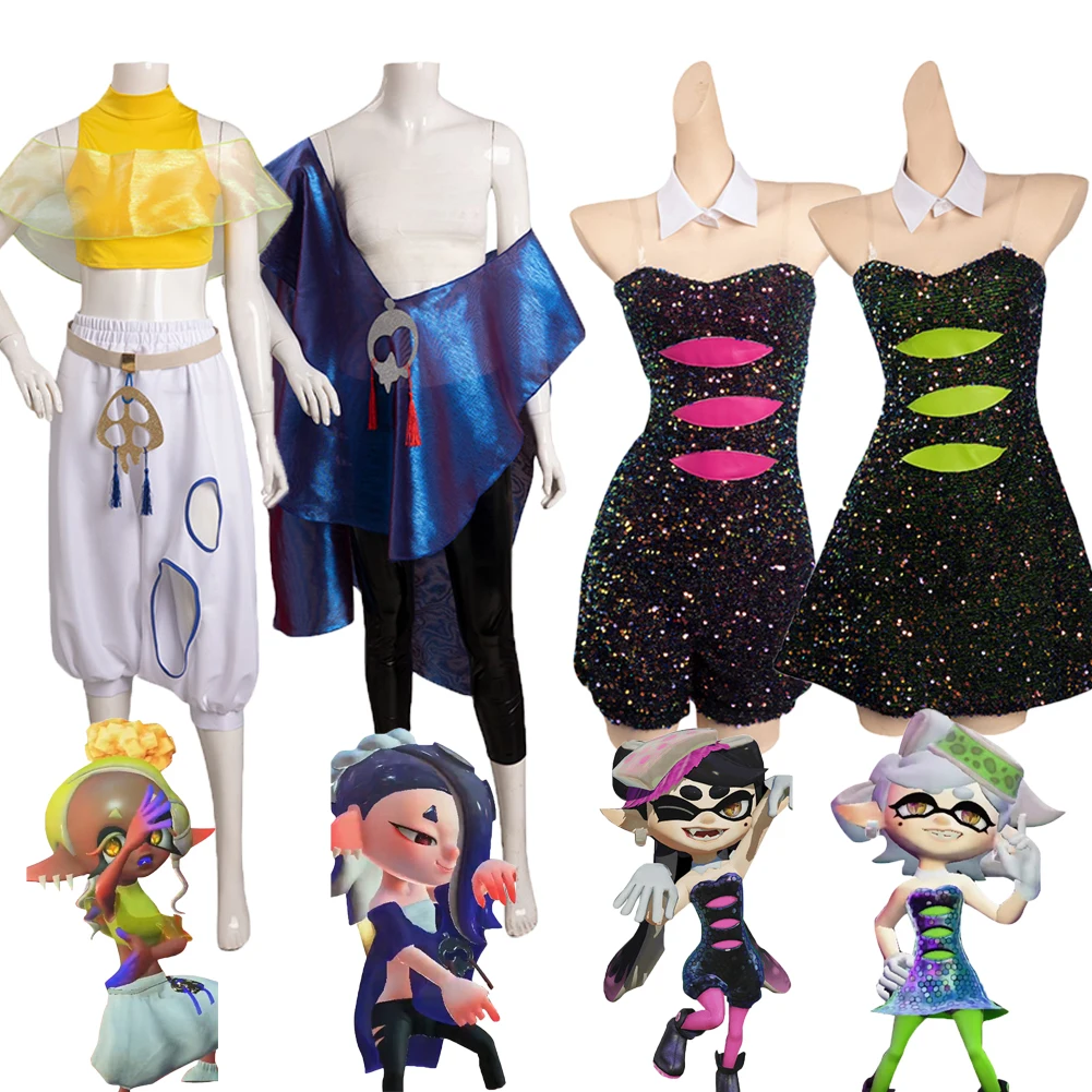 Game Splaton Marie Callie Frye Shiver Cosplay Complete Suit For Women Outfits Halloween Carnival Party