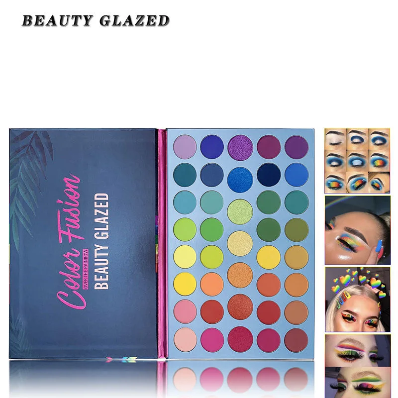 Beauty Glazed 39 Colors Glitter Matte Eyeshadow Palette Rainbow Fluorescent High Gloss Pearlescent Long Lasting Glitter