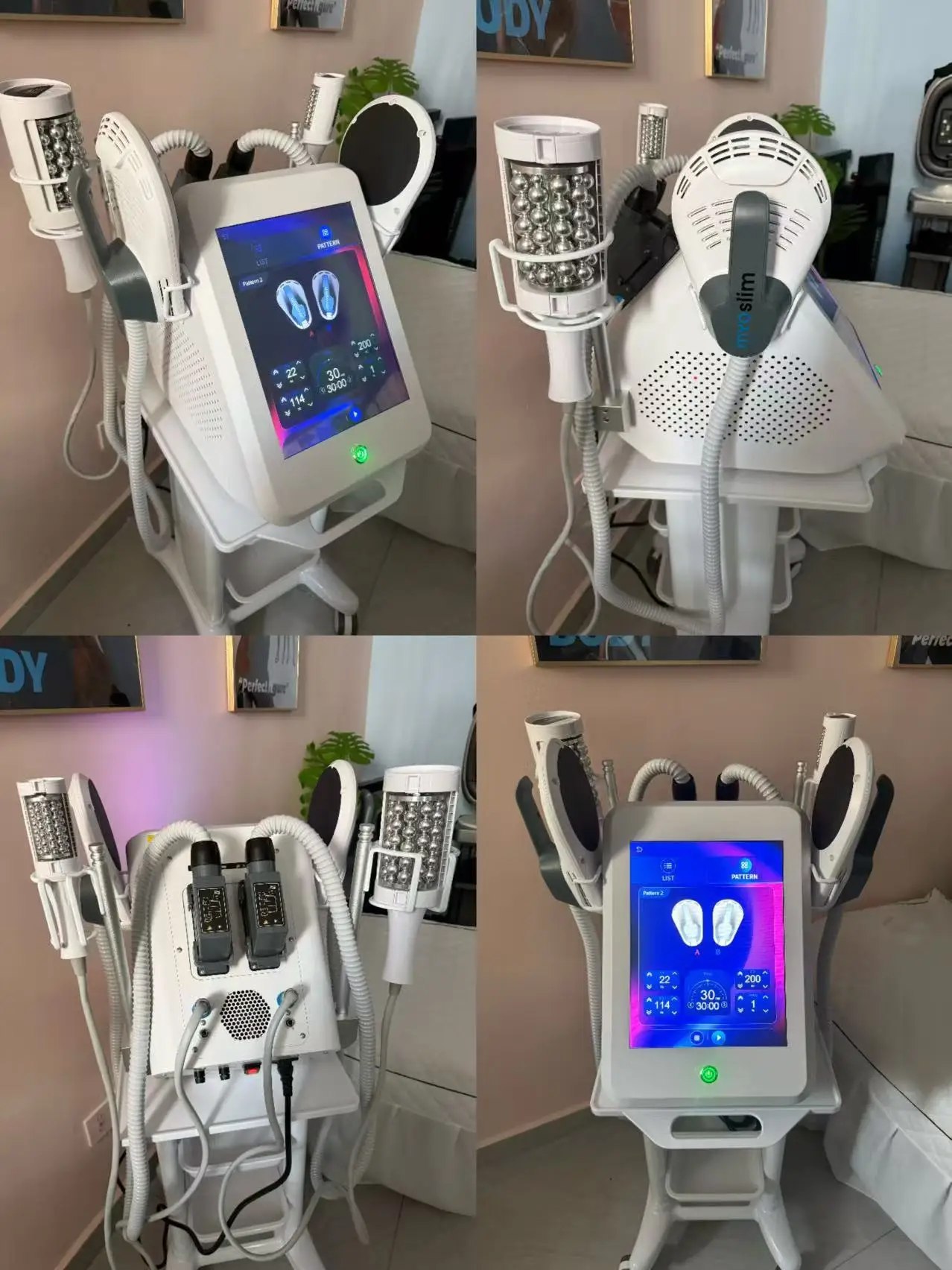 

MYOslim Массаж для похудения от целлюлита, лечение лица, 360-градусная вибрационная терапия, машина для удаления жира с внутренним шариковым роликом