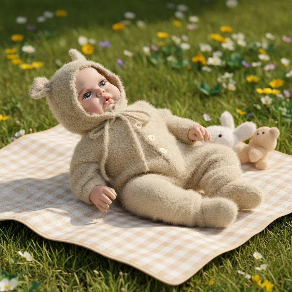 1PC 19inch Reborn Babypop Kleine Augurk Zachte Doek Lichaam Levensechte Pasgeboren Babypop met 3D Huid Meerdere Lagen Schilderen