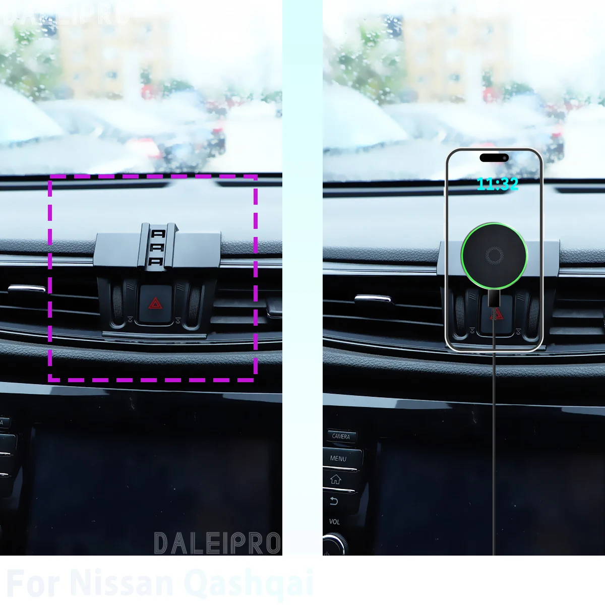Made to measure for Nissan Qashqai J11 2016-2021 2022 2023 Phone Holder Car Magnetic Phone Mount Smart Sensing Wireless Charging