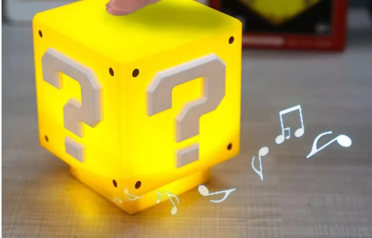AAAAAAANight Light with Question Mark Sound, Small, Square, Creative, Cartoon, Sensing USB Charging