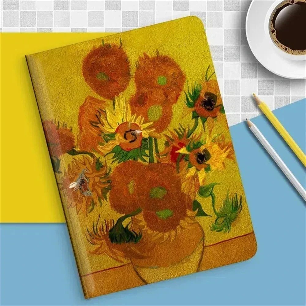 Hülle für iPAD 10 9 8 7 6 5. Generation Pro 11 12.9 10.5 Air 6 5 4 13 2024 Mini 6 Cover Luxus Van Gogh Ölgemälde Blumenkunst