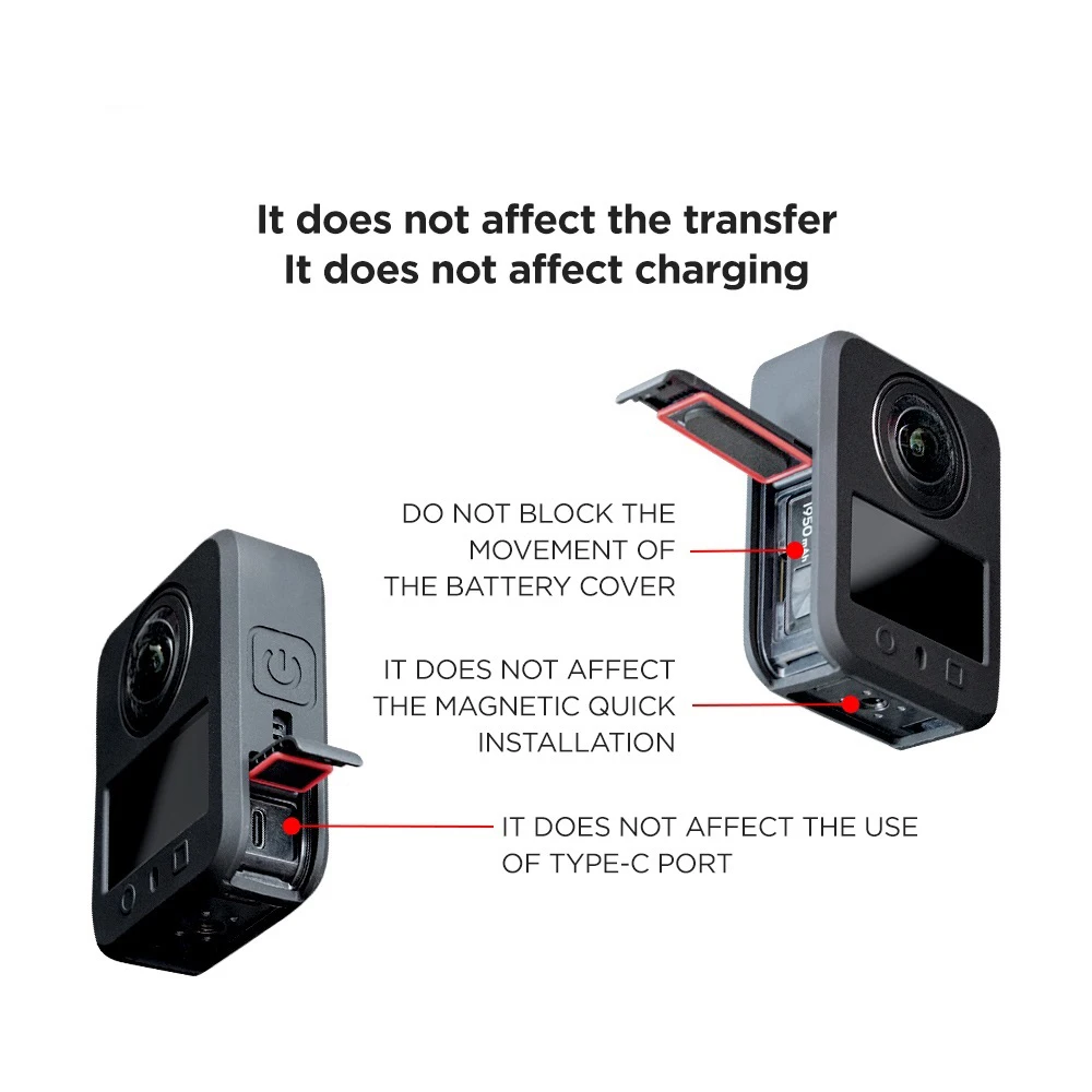 

Battery Side Open All-Round Soft Protective Case ​for DJI Osmo 360 Silicone Sleeve Action Camera Accessories Gray Black