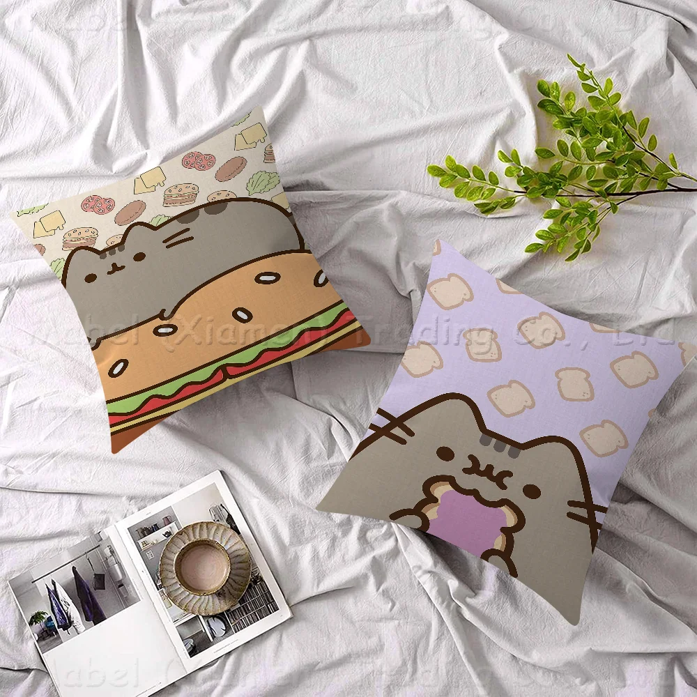 Cartoon P-Pusheen Cute Cat Stitch Lucky Dragon Pillow Cover Sofa Cushion Cover Home Room Decoration Children Gift