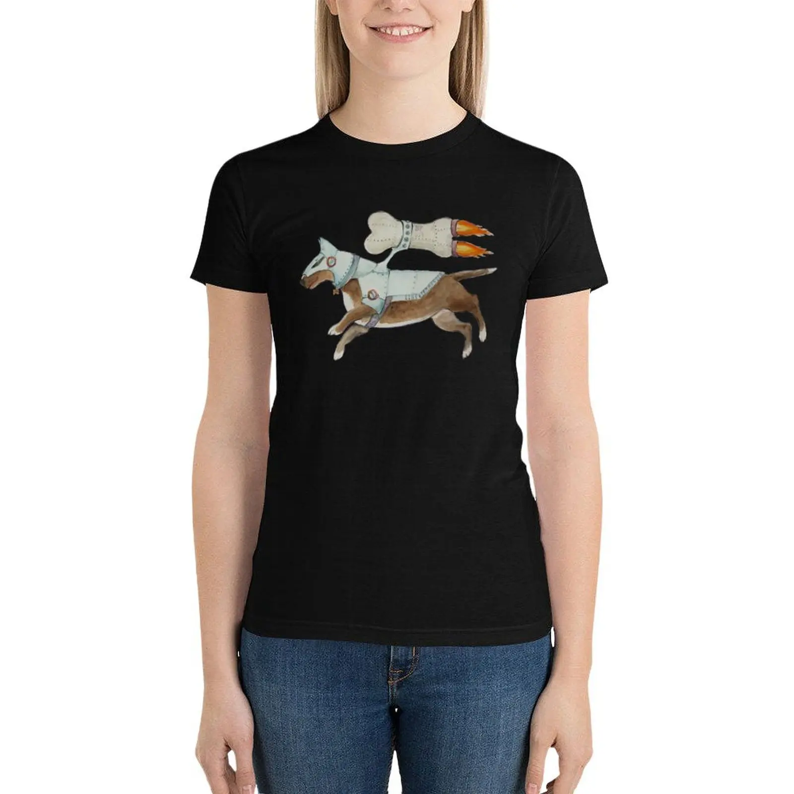 

Bull Terrier Bone Commander - on purple T-Shirt animal print shirt for girls summer tops t-shirt dress for Women plus size