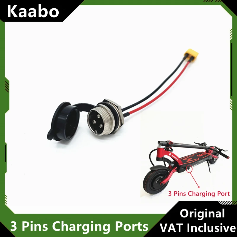 Kaabo Original 3 Pins Charging Port for Wolf King GT Wolf Warrior Mantis 10 Mantis 8 Charge Socket Plug Connecting With Battery