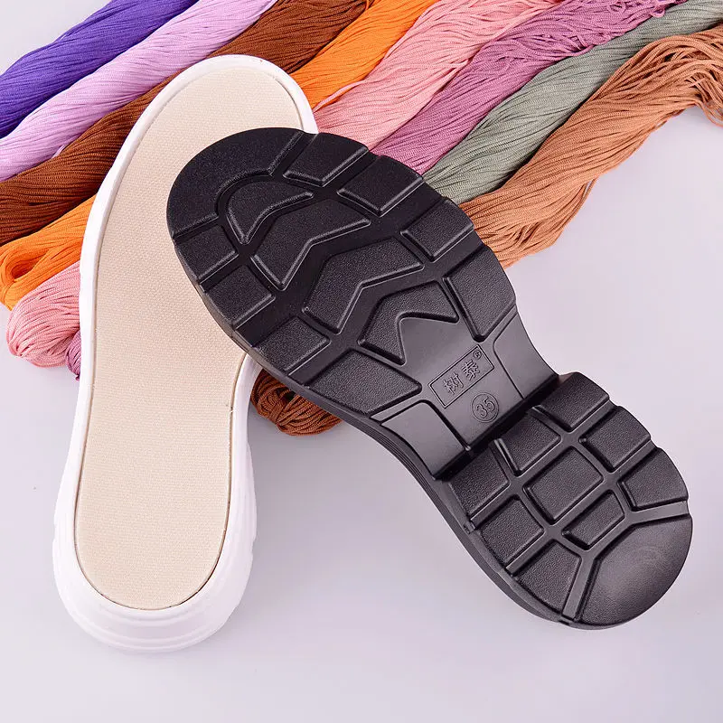 2024 Diy Hand Knitting Materials Slippers sole Rubber Outsole High Quality Crochet Needles Indoor Slippers Thick Sole