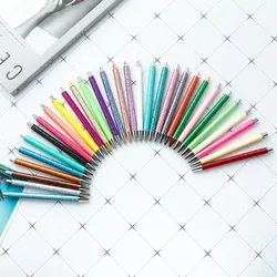 30/50PCS  Pushing Gold Powder Ballpoint Pen foreskin PU glitter chalk creative multi-color metal ballpoint pen