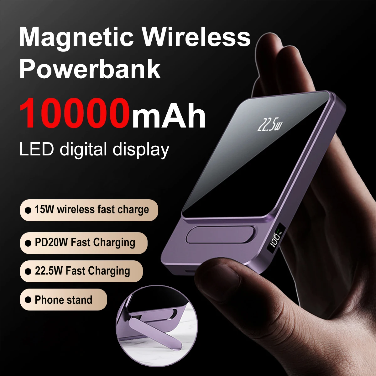 

10000mAh Magnetic Qi Wireless Charger Power Bank 22.5W Mini Powerbank For iPhone 11 12 13 14 15 Samsung Huawei Fast Charging