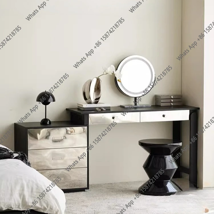 

Modern simple solid wood dresser, chest and cabinet integrated household retractable light luxury bedroom corner storage