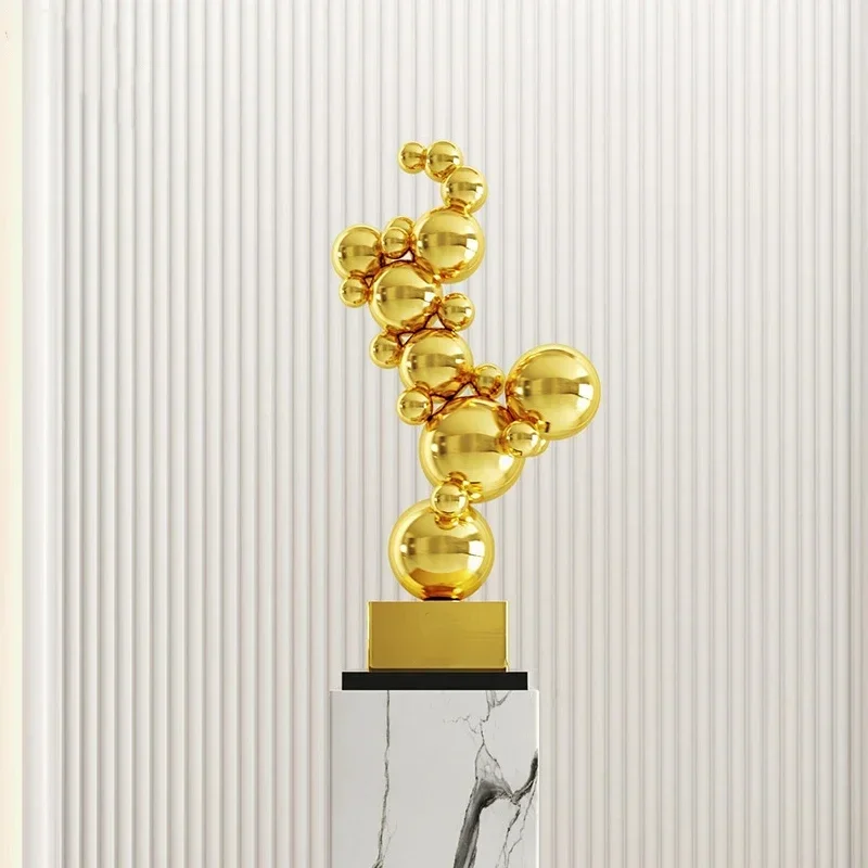 

Room Decor Stainless Steel Metal Crafts Ornaments Living Room Office Desktop Decoration Luxury Artworks Sculpture Nordic Gifts