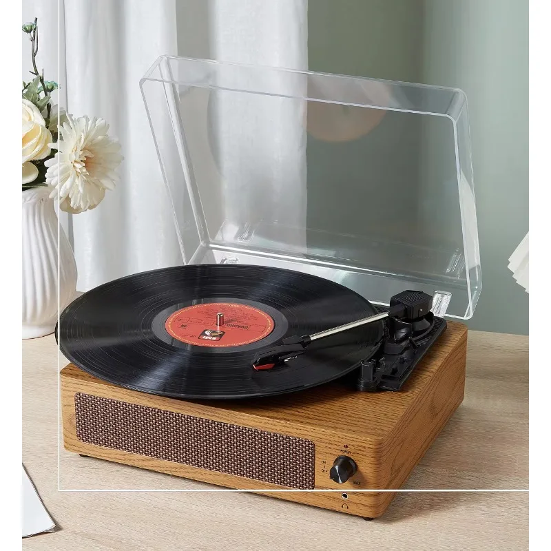 

Portable Suitcase Turntable 33/45/78 RPM Record Players With Blue USB to PC Tooth Recording and Stereo Speaker Retro Phonograph