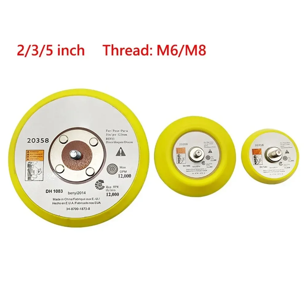 1pc Backing Pad M6/M8 Male Thread 50/75/125mm Diameter 12000 RPM For Wood Metal Polishing Grinding Polishing Pad