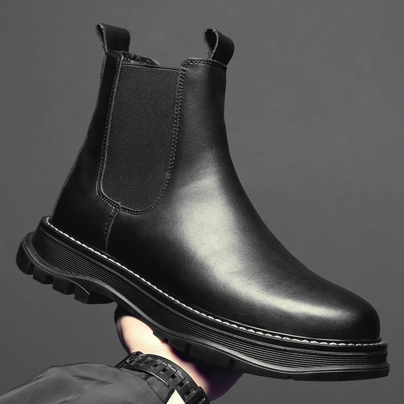 Bottes de moto et de rinçage imperméables pour hommes, chaussures en cuir décontractées, haut de gamme, automne, mode, nouveau