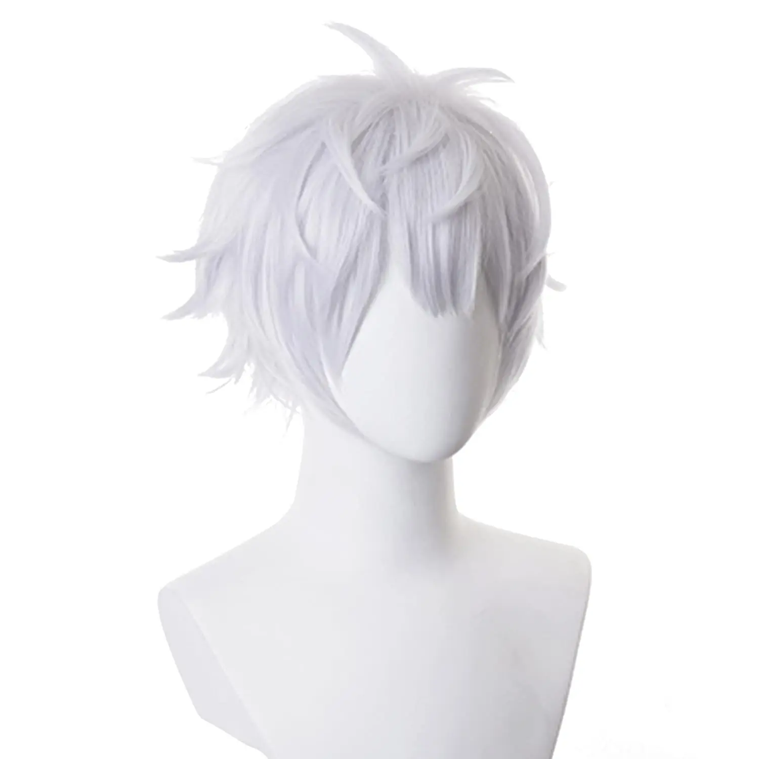 Short Cosplay Sliver Whtie Wigs Men Anime  Costume Halloween Male Wigs for Anime  Gojo Satoru Party