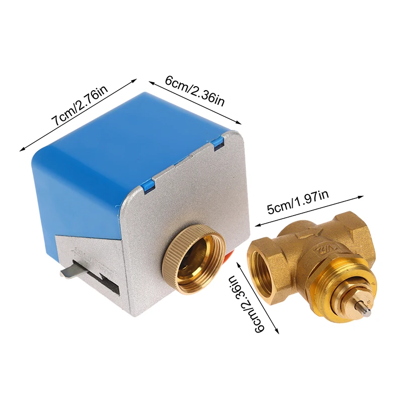 1Pc Electric Two-Way Valve DN15 Water-Cooled Air Conditioning Valve Fan Coil Solenoid Two-Way Solenoid Valve VA7010-8503