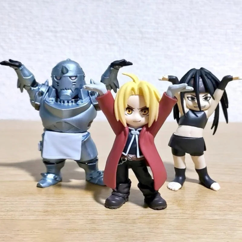 Genuine Spot Bandai Full Metal Alchemist Edward Elric Pen Holder Twisted Egg Alphonse Roy Dolls Doll Model Desktop Decoration