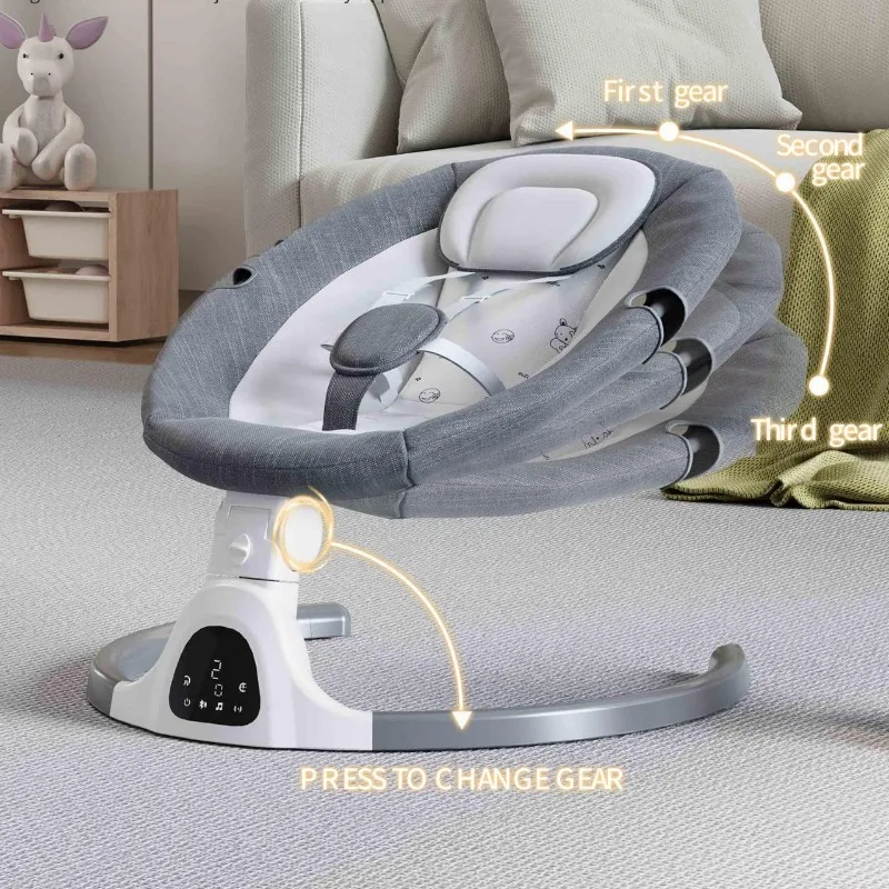 Baby Newborn Electric Rocking Chair 0-6M Intelligent Rocking Chair Multifunctional Cradle Rocking Bed