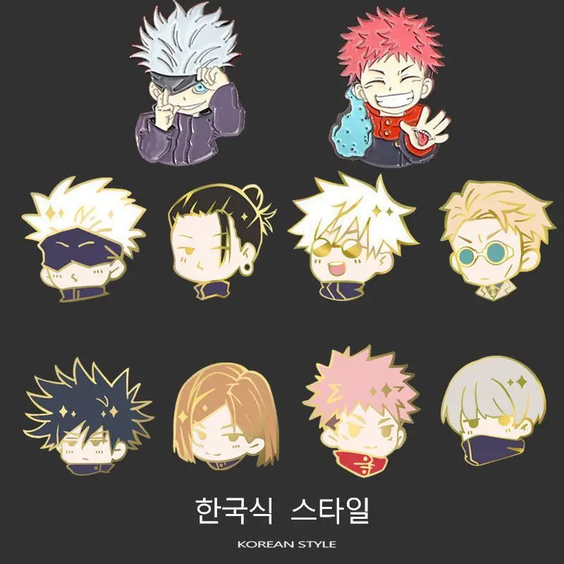 

Jujutsu Kaisen Anime Merchandise Cartoon Cute Student Metal Badge Creative Anime Toys Backpack Accessories Brooch Gift