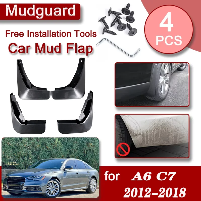 

Car Front Rear Mudguards For Audi A6 C7 Sedan 2012-2018 Cars Accessories Luxury Fenders Mudguard Anti-scratch Protection Mudflap