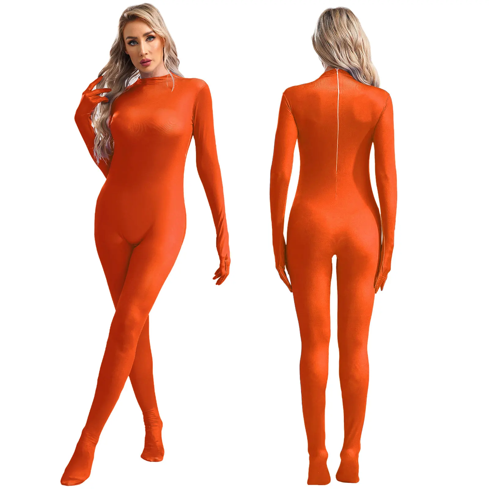 Macacão Bodycon monocromático feminino, macacão de manga comprida, Fino, Corpo inteiro, Ginástica, Casual, geral, Bodysuit, Roupa, 2024