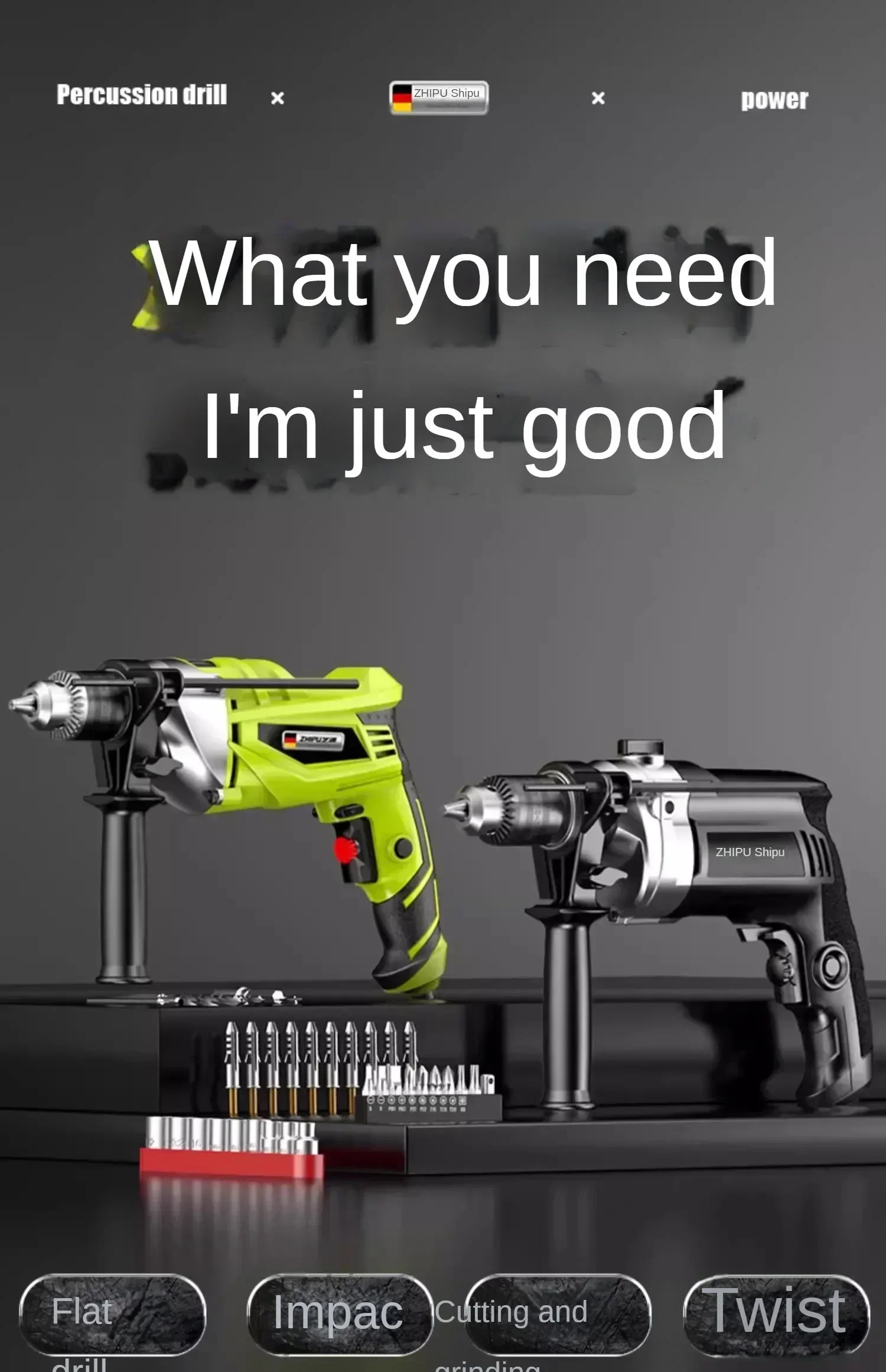 220V High Power Impact Drill for Home Use with Multi-Function Pistol Drill and Small Electric Hammer