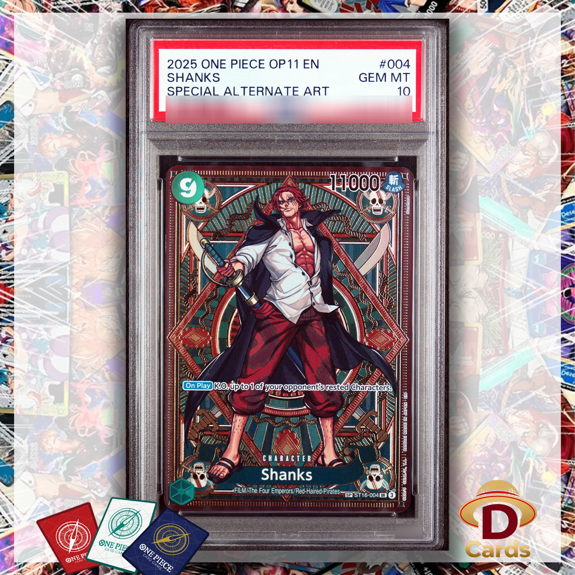 

English Shanks ST16-004 Foil (SP Ver.) One Piece Card Special Art Series P/S/A10 GEM MT10 Card Game Anime Proxy Foil Cards