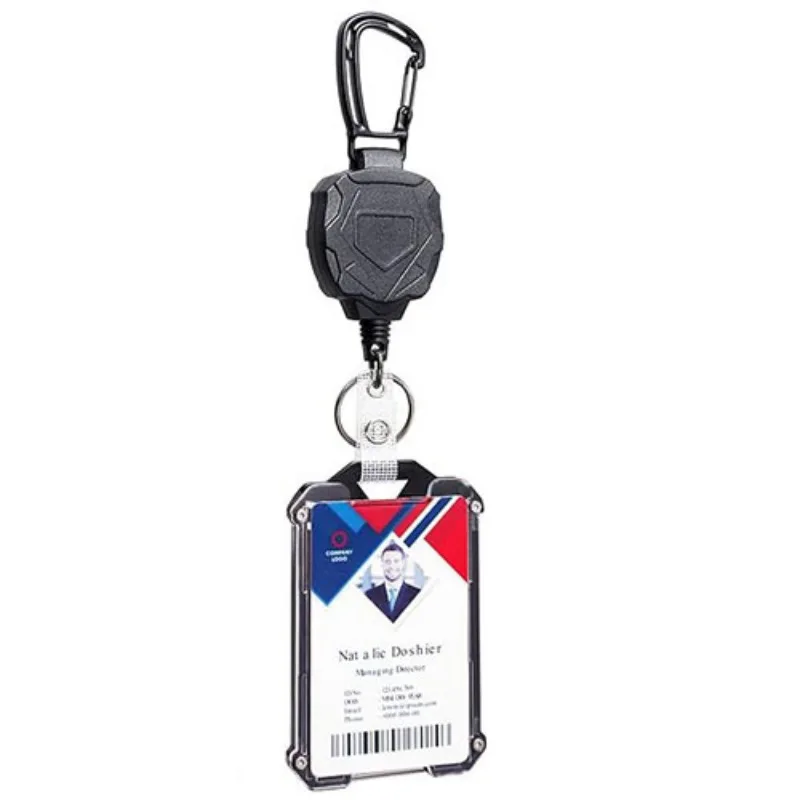 Imagem -06 - Retrátil Puxar Emblema Carretel Metal Abs id Lanyard Nome Tag Titular do Cartão Carretéis Cinto Recoil Chaveiro Clipes de Corrente Bolsa Chaveiro