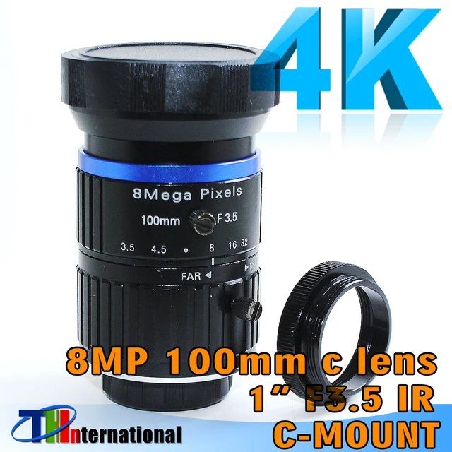 8-megapikselowy obiektyw 100mm C mocowanie obiektywu ręczny ręczne ustawianie ostrości tęczówki 1:3. 5-apertura 1-calowy przemysłowy obiektyw kamera ochrony