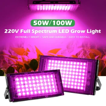 หลอดไฟ Grow LED แบบไฟพืชเติบโตสเปกตรัมโคมไฟไฟโตสำหรับพืชเรือนกระจกไฮโดรโปนิกส์ไฟเร่งการเจริญเติบโตของเมล็ดพันธุ์ดอกไม้