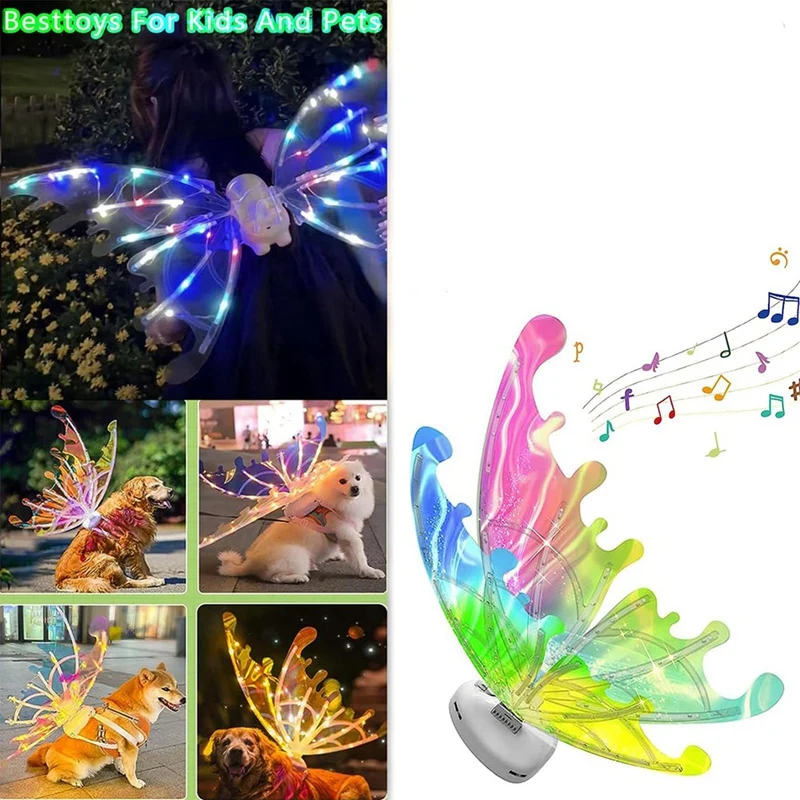 

1 PCS Electrical Butterfly Wings For Girls, Electric Fairy Wings With LED Lights, Electrical Moving