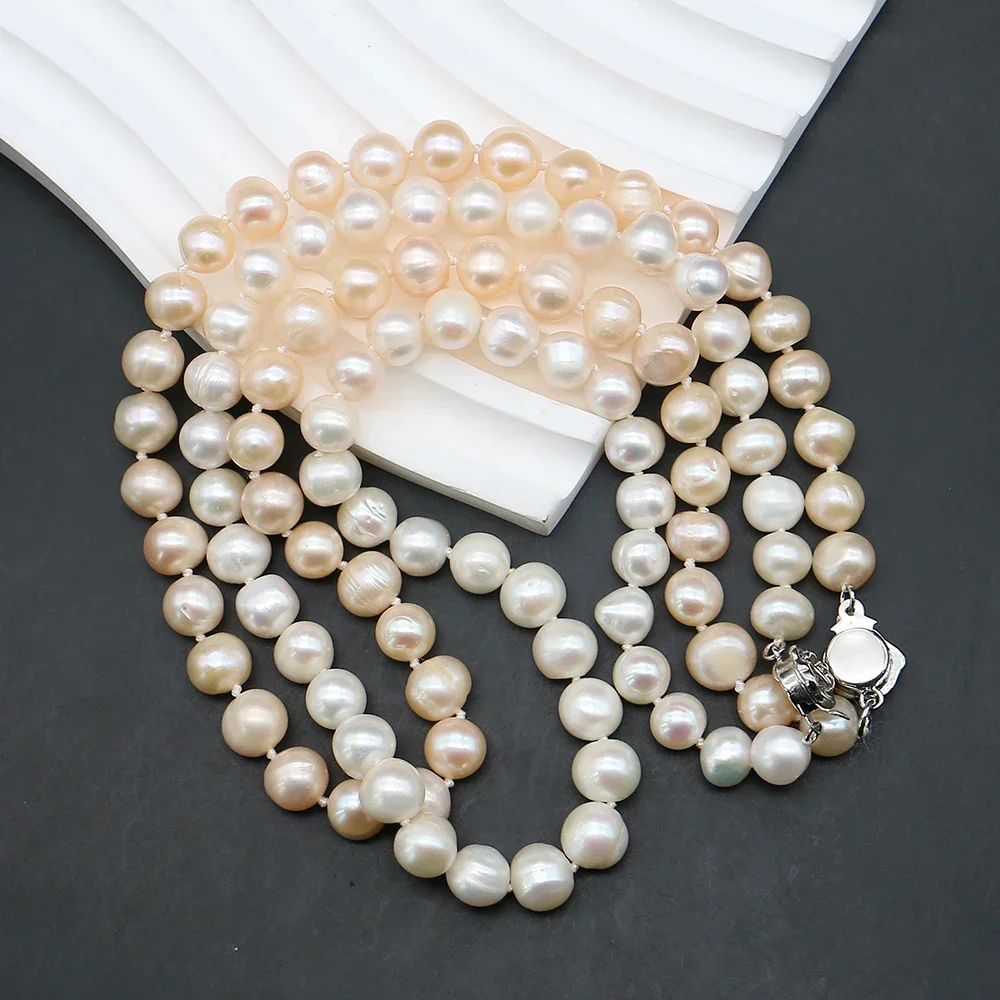 Exquisite and Elegant Natural Freshwater Round Baroque Pearl Necklace Ideal Accessory for Outfits Bags Perfect Gift Choice