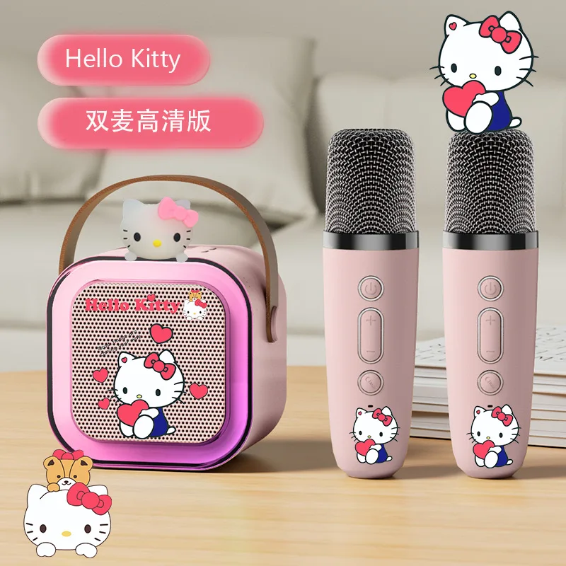 Kawaii Sanrio Hello Kitty Kuromi Cinnamoroll Cartoon Mini Convenient Bluetooth Speaker Dual Microphone Speaker GirlS Gifts Toys