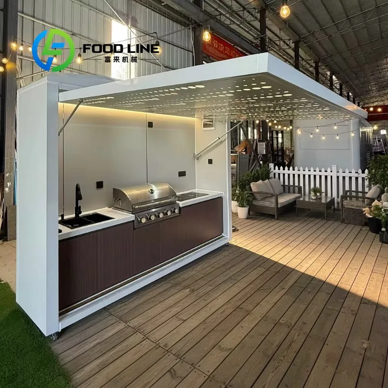 

Customized Waterproof Outdoor Kitchen BBQ Grill Garden/Backyard Stainless Steel Outdoor Kitchen With Shed