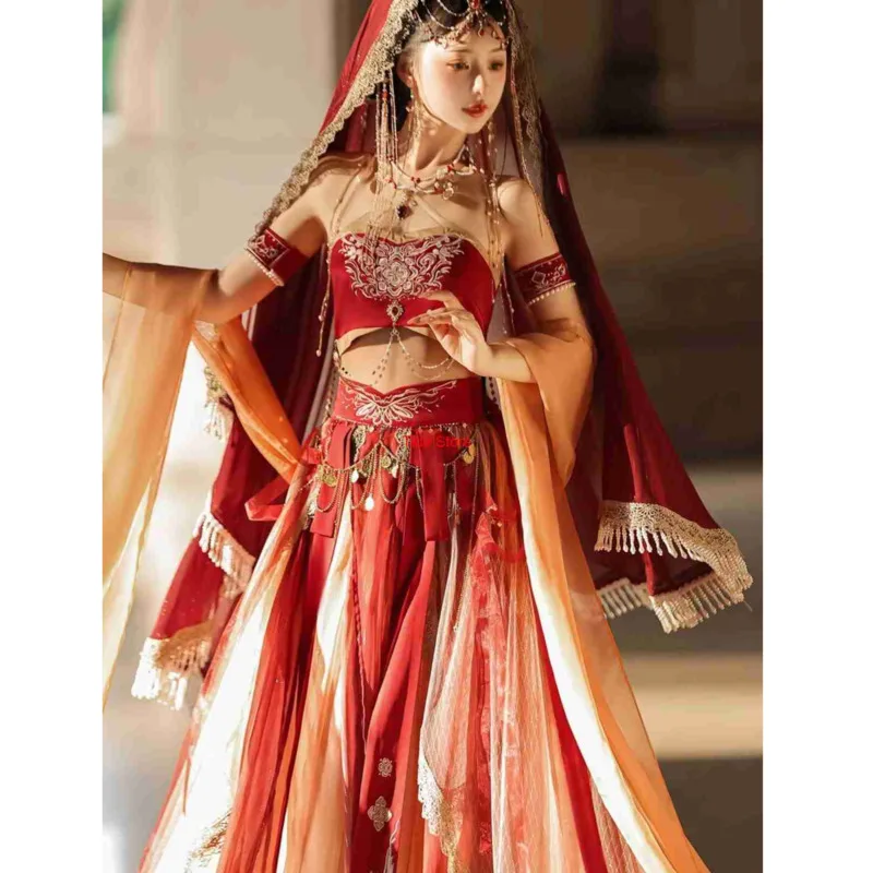 Desert Ballad Flying Hanfu Exotischer Stil Han Element Tianzhu Prinzessin Westlicher Regionstanz Performance-Kostüm für Frauen