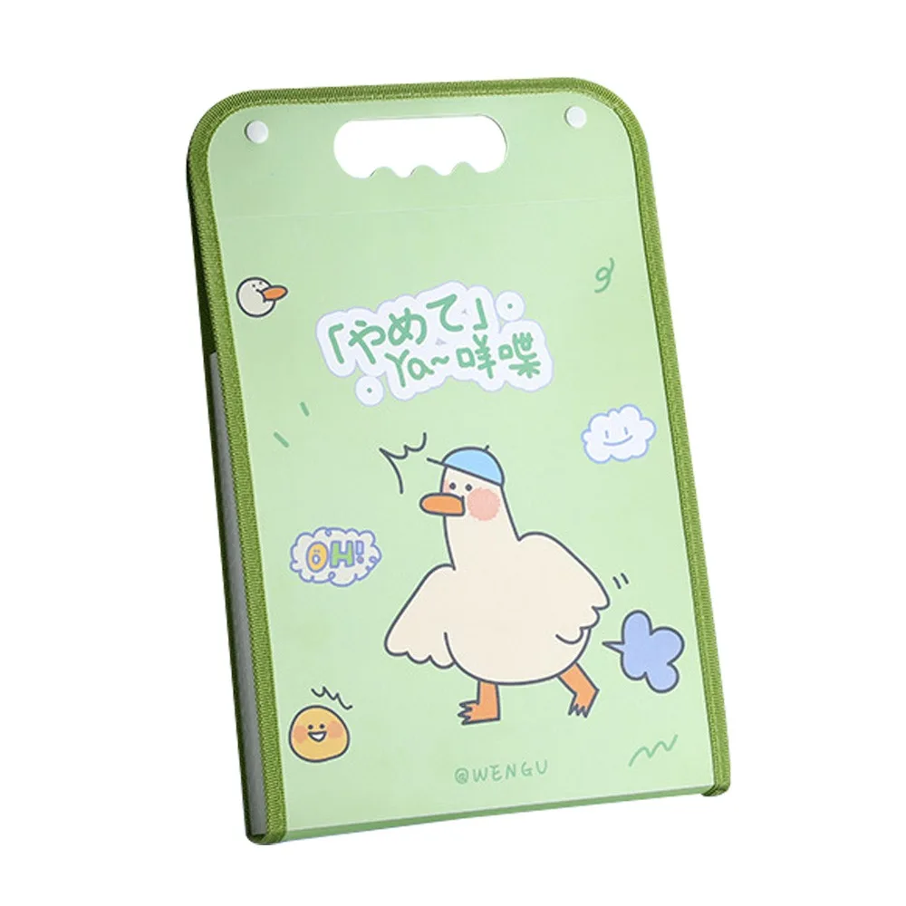 

Large Capacity A4 File Folder 13-Layer Waterproof Expanding Accordian Organizer Cartoon Animal Handheld Test Paper Clip