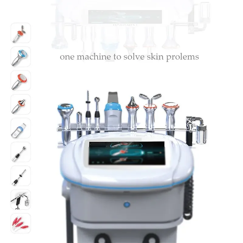 Máquina de hidrodermoabrasión multifunción 10 en 1, depurador de microcorriente galvánico, cuidado Facial, elevación de iones, equipo de rejuvenecimiento de la piel